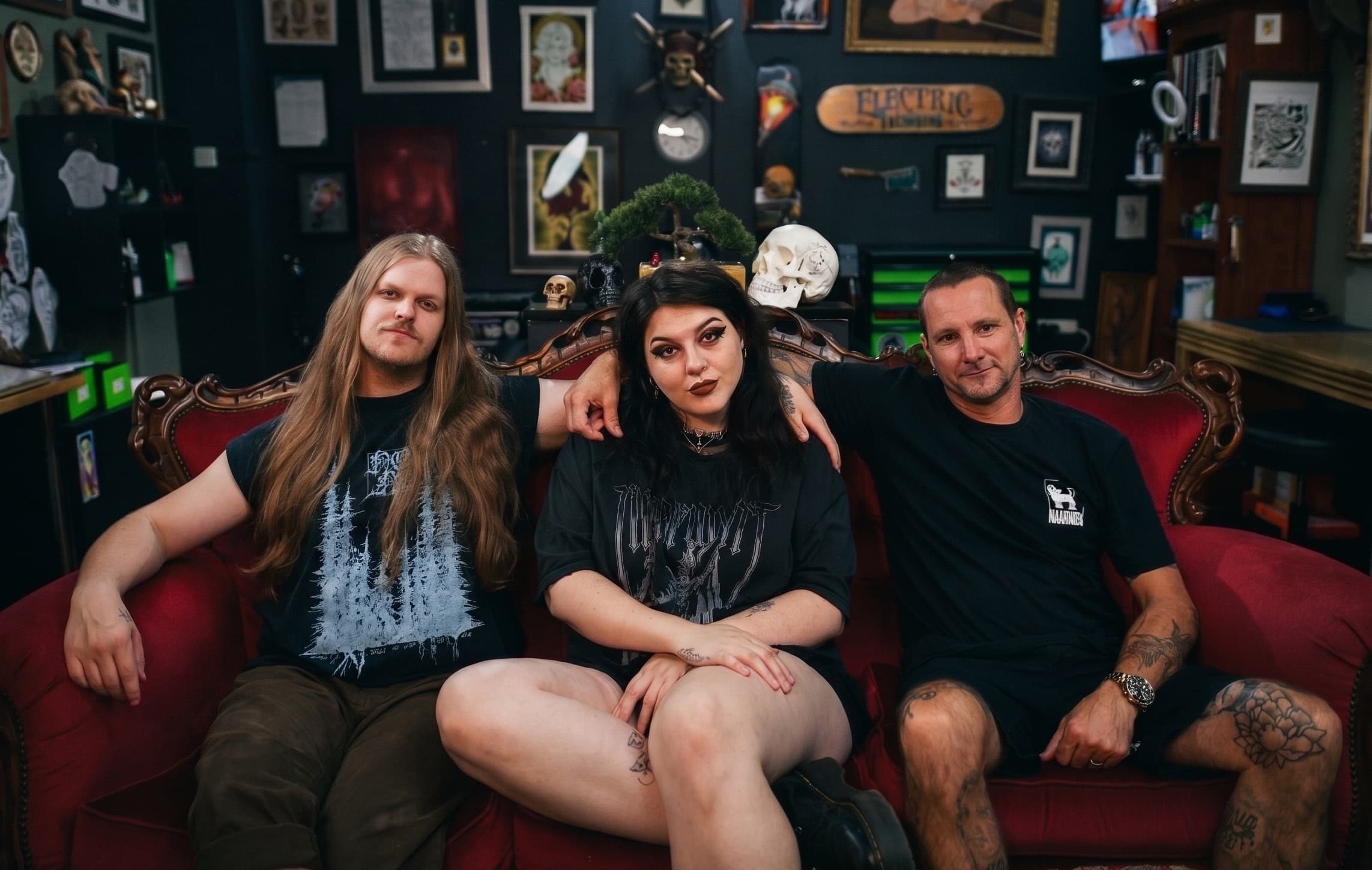The tattoo artists of Bad Apples Tattoo Emporium in their Taringa studio, Brisbane