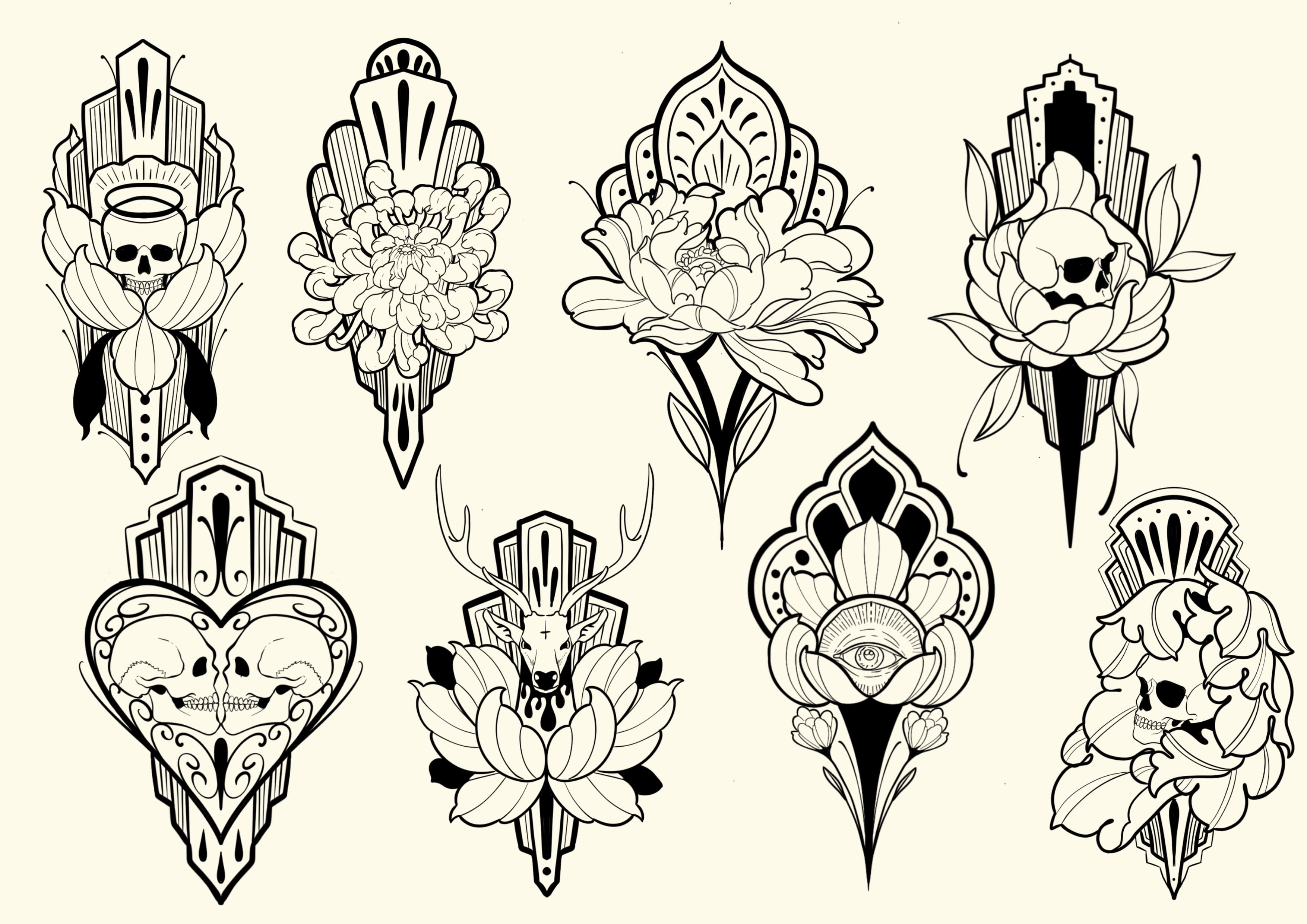 Flash tattoo design sheet 13 available at Bad Apples Tattoo Emporium, Taringa Brisbane