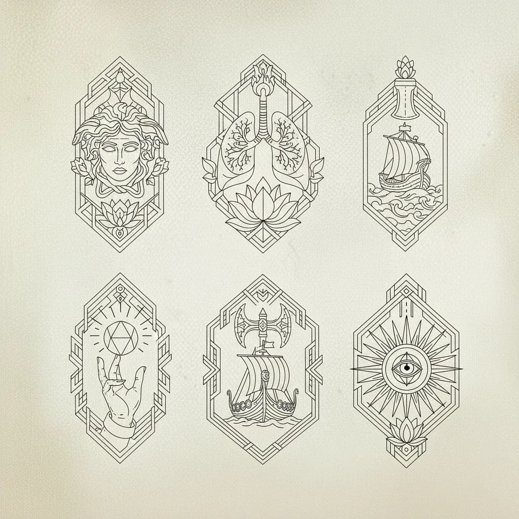 Flash tattoo design sheet 2 available at Bad Apples Tattoo Emporium, Taringa Brisbane