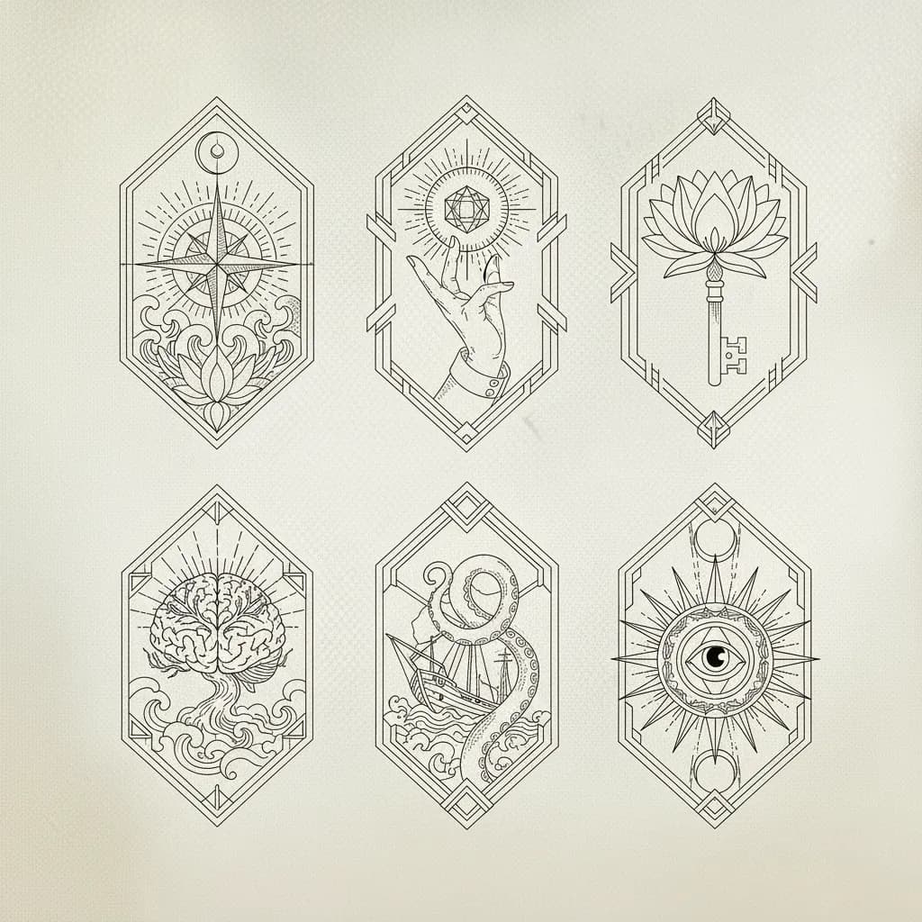 Flash tattoo design sheet 3 available at Bad Apples Tattoo Emporium, Taringa Brisbane