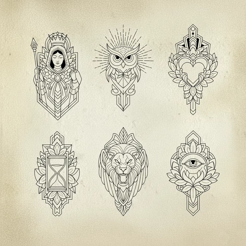 Flash tattoo design sheet 4 available at Bad Apples Tattoo Emporium, Taringa Brisbane