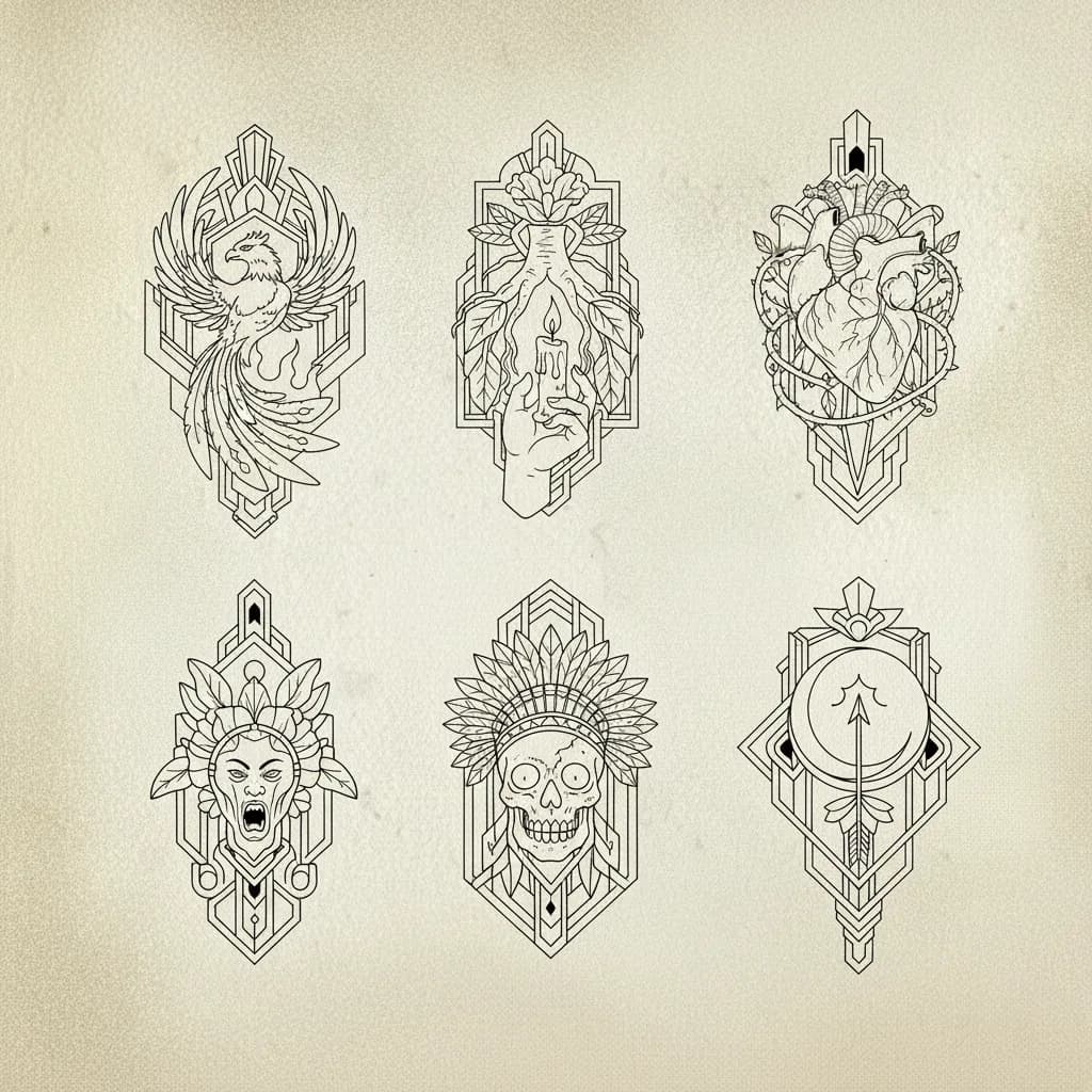 Flash tattoo design sheet 8 available at Bad Apples Tattoo Emporium, Taringa Brisbane
