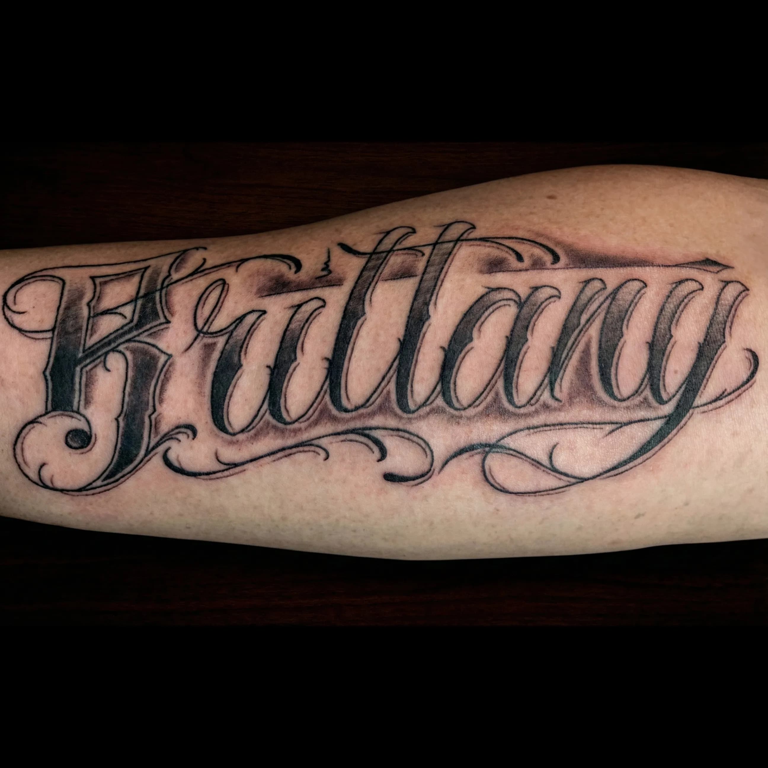 Script & Lettering Tattoos in Brisbane tattoo by Bad Apples Tattoo Emporium, Taringa Brisbane (4)