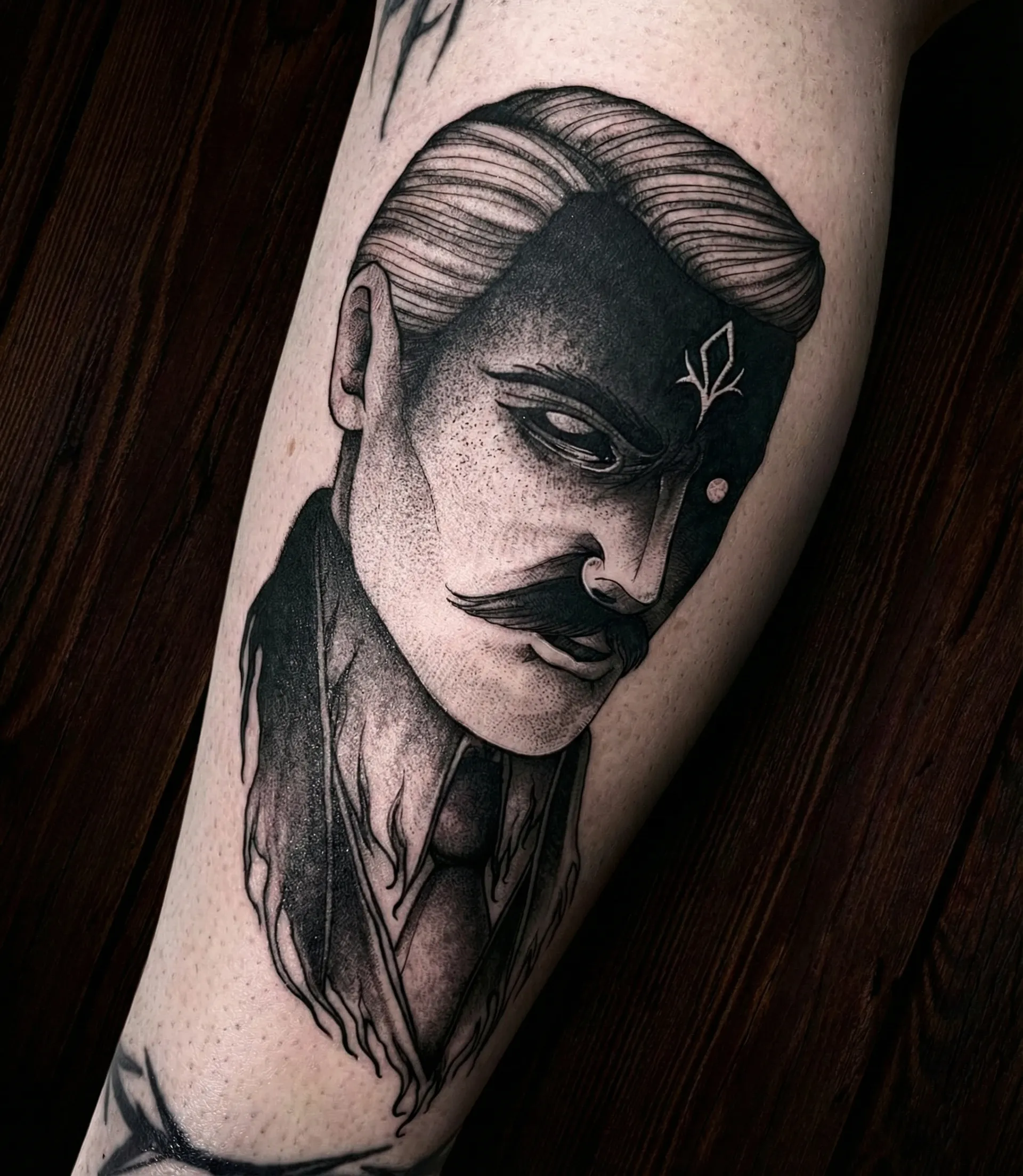 Black Work tattoo by Dylan at Bad Apples Tattoo Emporium, Taringa Brisbane